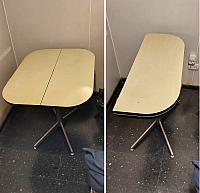 Mesa Extensible Pie Central Acero Cromado 100x76cm Melamina Beige